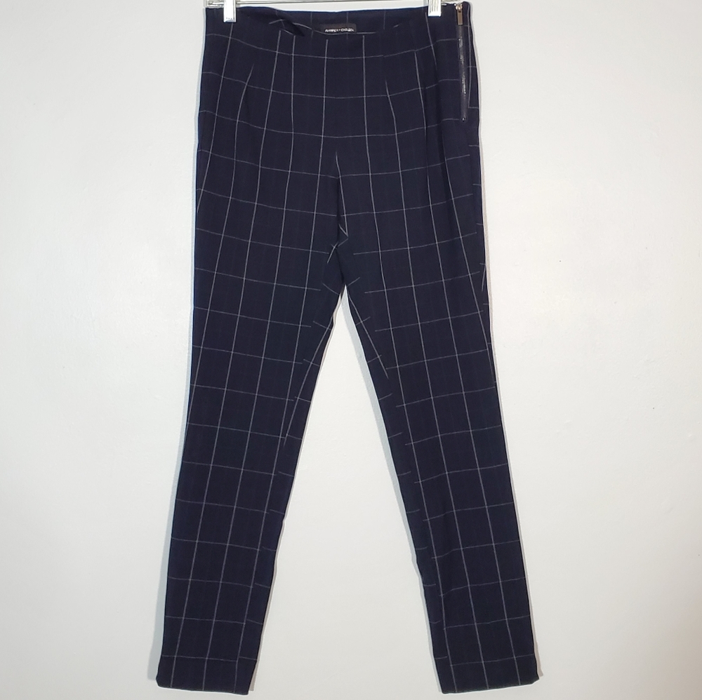Amanda & Chelsea Navy Blue Plaid Pants